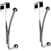Croydex Chrome Over Door Ball Towel Robe Hook, Pack of 2, 5 Year Rust Free Guarantee