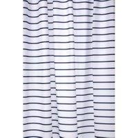 Croydex Stripe Bathroom Shower Curtain - White/Navy