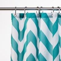 Croydex Aqua Chevron Textile Shower Curtain with Hygiene 'N' Clean
