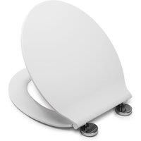 Croydex WL601322H Flexi-Fix Victoria Slim Line Always Fits Never Slips Anti Bacterial Toilet Seat, White, 42.5 x 37 x 5 cm