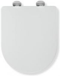 Croydex Flexi-Fix Eyre D-Shape Always Fits Never Slips Slow Close Anti Bacterial Toilet Seat, White, 42 x 35.5 x 5 cm