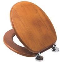 Croydex WL602250H Flexi-Fix Davos Always Fits Never Slips Anti Bacterial Toilet Seat, Wood, Antique Pine Effect, 43 x 36.5 x 6 cm