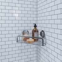 Croydex Stick N Lock 2 Adhesive Shower Basket Caddy, 5 Year Rust Free Guarantee