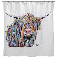 Croydex Angus McCoo Steven Brown Bathroom Shower Curtain - 1.8m x 1.8m