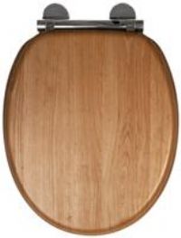 Croydex Flexi-Fix Toilet Seat, Oak Effect, Universal Fitting