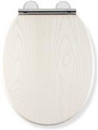 Croydex Flexi-Fix Toilet Seat, White Oak Effect, Universal Fitting