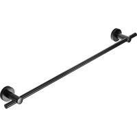 Croydex Bathroom Towel Rail Single Bar Holder Storage Matt Black Wall Mounted