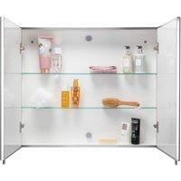 Wickes Finchley Folded Stainless Steel & MDF Carcass Double Door Bathroom Cabinet - 670 x 800mm