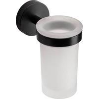 Croydex Flexi-Fix Matte Black Epsom Tumbler & Holder, 97 x 67.5 x 107.5mm