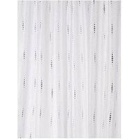 Croydex, Silver Dotty Textile Shower Curtain 1800x1800mm, 100% Polyester