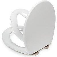 Croydex WL112222H Lomond Family Toilet Seat, White, Soft Close & Quick Release