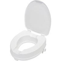 Croydex WL411022H Carragh Raised with Lid Toilet Seat, White, Users up to 225kg