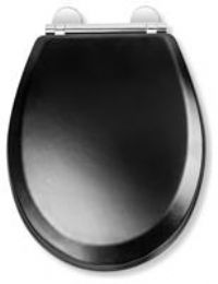 Croydex Lene Wood Flexi-Fix Soft Close Toilet Seat Matt Black - WL601121H