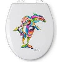 Croydex Steven Brown Hannah McWave Dolphin Soft Close Toilet Seat - WL604222H