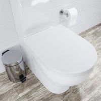 Croydex Telese D Shape Toilet Seat, White with Soft Close and Quick Release.