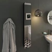 Croydex Bathroom Medicine Cabinet, Black Matt, 1232x200x115mm with Easy Hanging