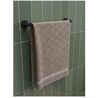 Croydex Metra Flexi-Fix Towel Rail, Matt Black