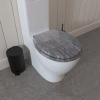 Croydex Kirkstone Flexi-Fix Wooden Soft Close Toilet Seat - Cumbrian Slate Effect