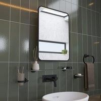 Croydex Framed Mirror Medicine Cabinet Black 1,524mm H X 1,143mm W X 279.4mm D