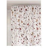 Croydex Shower Curtain Pink Terrazzo Design, Machine Washable, 180x180cm