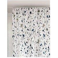 Croydex Shower Curtain Blue Terrazzo Design, Machine Washable, 180x180cm