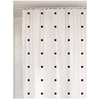 Croydex White Shower Curtain Black Dots, Machine Washable, 180x180cm