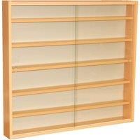 REVEAL 6 Shelf Glass Wall Display Unit Beech MC0501