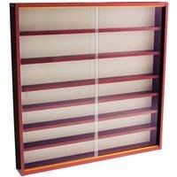 Techstyle Reveal 6 Shelf Glass Wall Collectors Display Cabinet Mahogany