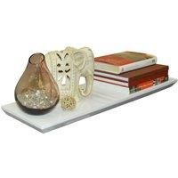 OLIVER - Bevelled 46cm Floating Wall Shelf - White ST121180