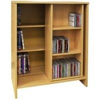 Techstyle Slide Cd Dvd Media Storage Bookcase / Display Sliding Shelves Oak