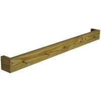 ELLIS - Wall Mounted Floating Storage Shelf with 5 Hooks - Oak ST13S212