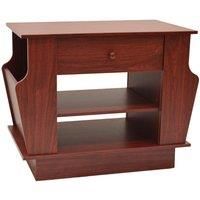 Techstyle Companion Storage Side / End Table With Magazine Rack Large Mahogany
