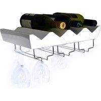 'Monterey' 4 Bottle Wall Mounted Floating Wine Storage Shelf White