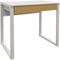 Compact Office Workstation / Computer Desk / Dressing Table - White / Oak OF1044