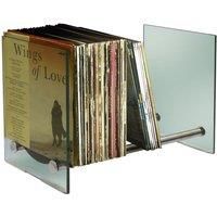 WATSONS GHOST - Contemporary Glass and Steel 170 LP Vinyl Record Storage - Silver