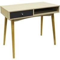 1 Drawer Office Computer Desk / Dressing Table - Oak / Grey OF8465