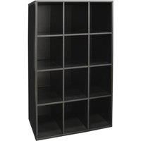 12 Pair Shoe Storage / Cubby Hole Display / Media Shelves - Black ST1215