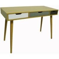 2 Drawer Office Computer Desk / Dressing Table - Beech / Multicoloured OF0046