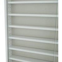 Techstyle Reveal 6 Shelf Glass Wall Collectors Display Cabinet White