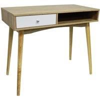 INDUSTRIAL - 1 Drawer Office Computer Desk / Dressing Table - Oak / White OF8466