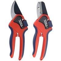 Spear & Jackson Razorsharp Bypass and Anvil Secateur (Twin Pack)