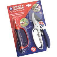 Spear & Jackson Razorsharp Ratchet Secateurs & Sharpener Set