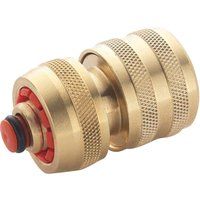 Spear & Jackson BWF6 Female Brass Hose Connector with Water Stop, Bronze, 1/2-inch