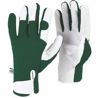Spear & Jackson Kew Leather Palm Green Gloves (Pair) Garden DIY Durable