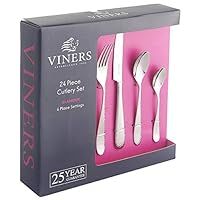 Viners Glamour High Quality Stainless Steel Cutlery 6 People, 24 Piece Set, 24pce