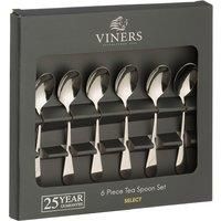 Viners Select 18.0 Stainless Steel Teaspoons, Set of 6, Silver, 2.5 x 24 x 23 cm