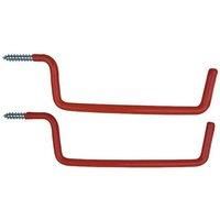Screw-in Ladder Hooks - Red PVC Coated PK2 047656N