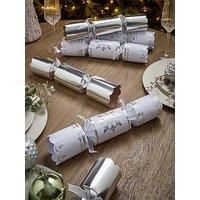 TOM SMITH 8 x 14" WIDE BARREL DELUXE CRACKERS WITH SATIN TIES - SILVER