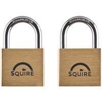 Henry Squire LN4 KA Lion Premium Solid Brass Padlocks, Twin Pack
