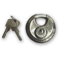 Henry Squire Hardened Boron Disc Style Stainless Steel 5 Pin Padlock, 70 mm (Diameter)
